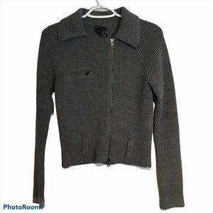 Armani Exchange Wool Blend Gray Zip Sweater XXS